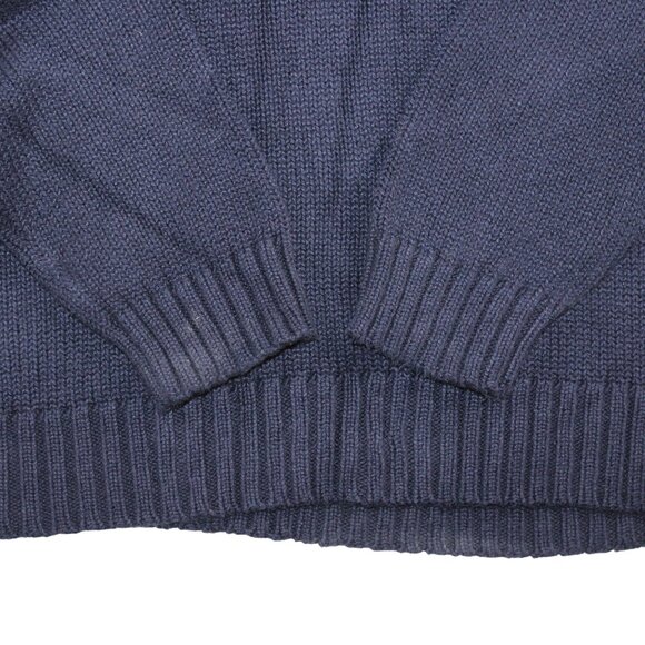 Polo Ralph Lauren XL 1/4 Zip Pullover Knit Sweater Navy Blue Red Pony High Neck - Picture 5 of 11